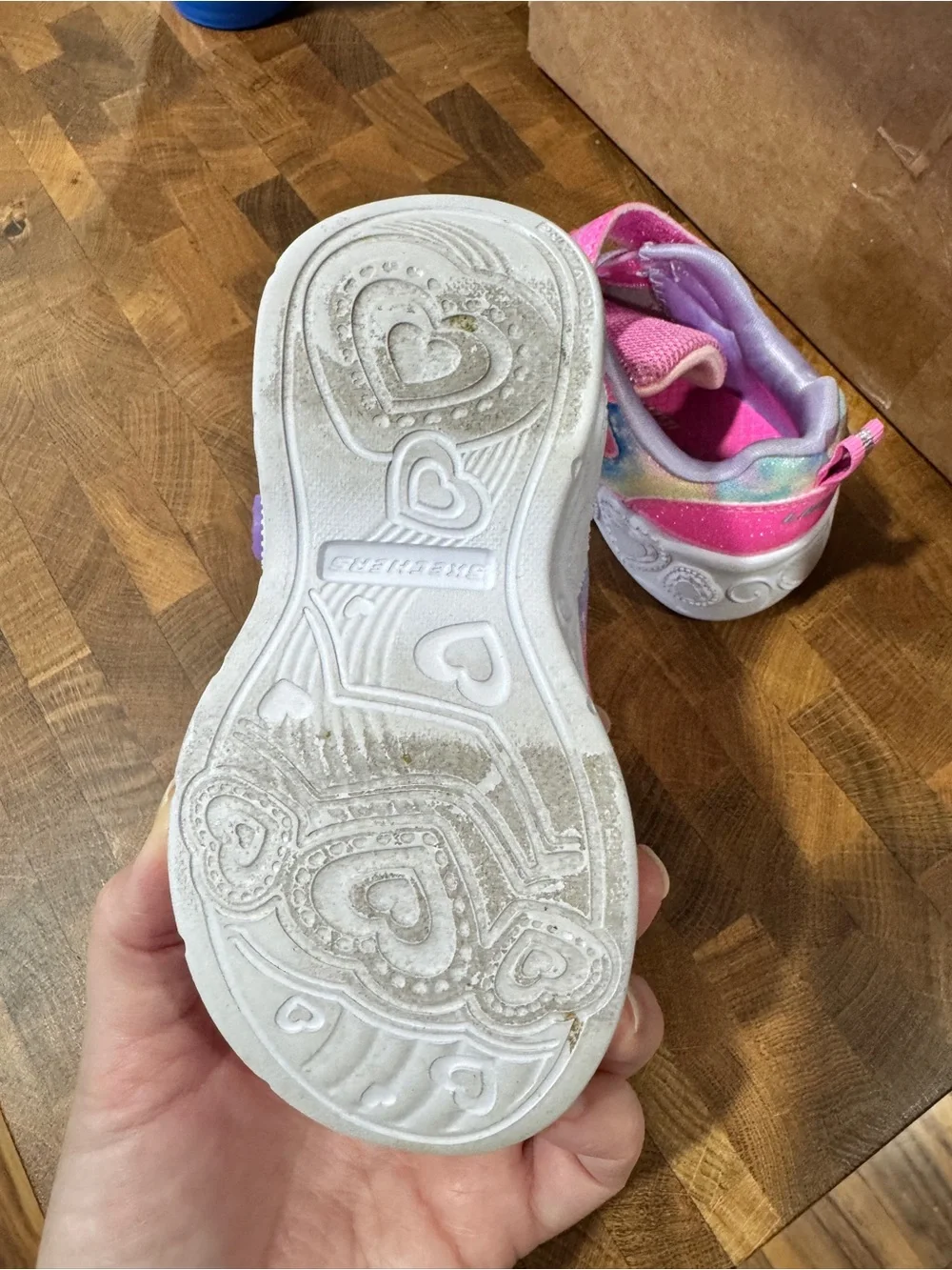 Skechers Toddler Pink Multi Glitter Light-Up Sneakers